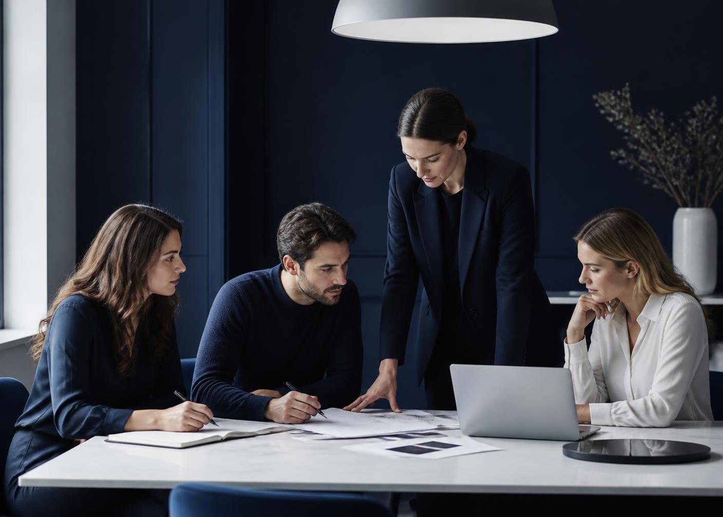 Equipo de Nexora Marketing Studio trabajando en una estrategia de marca